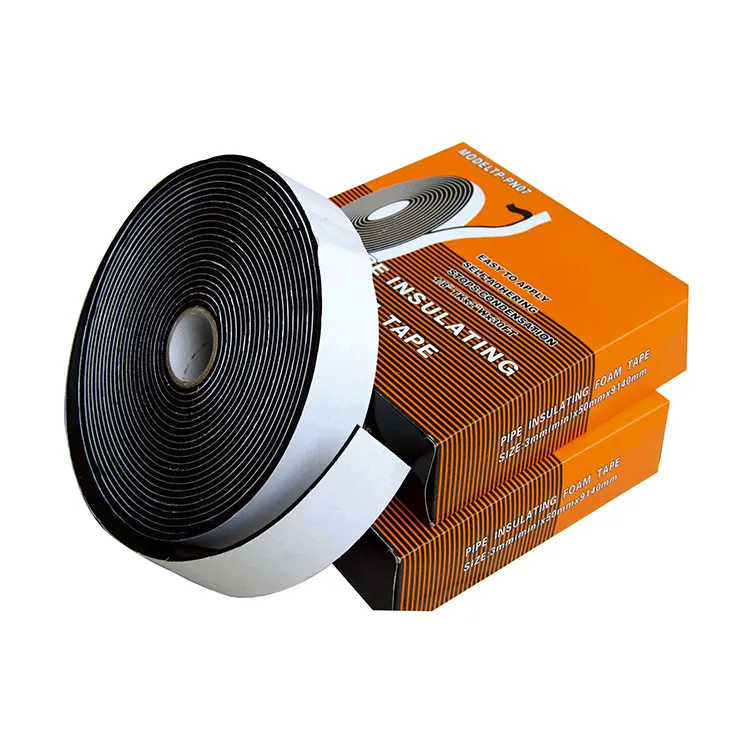 Wholesale High Quality Rubber and Plastic Foam Tape Insulated Rubber Tape Cladding Cold Pipe Pop Heat Pipe Strong Adhesive Tape