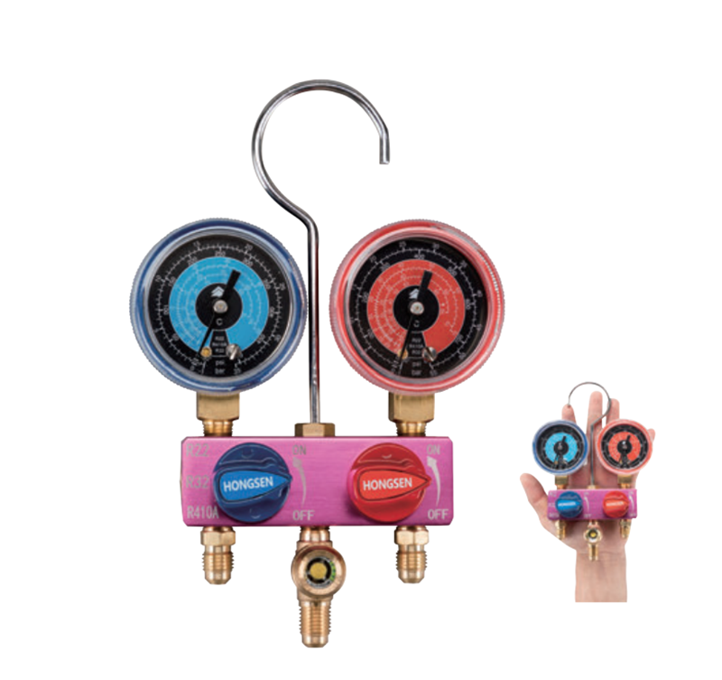 High Accuracy Digital Manifold Pressure Gauge Valve Electric & Gas Powered New Condition Pressure Manifold Gauge Set