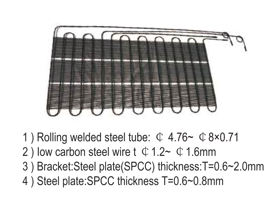 Hot Sale Efficient Cooling System Refrigerated Units Condenser Refrigerator Tubes Evaporator Condenser