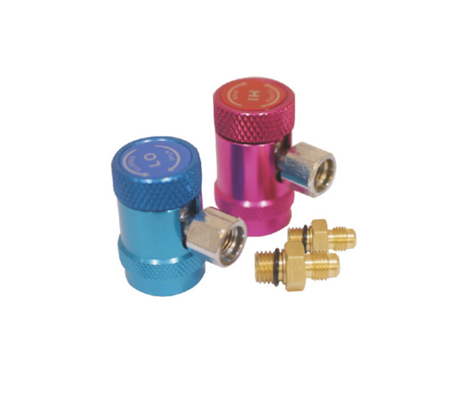 Custom High/Low Side High/Low Side Manual Quick Adjustable Connectors Couplers Adapters for A/C Refrigerants Manifold Gauge Set