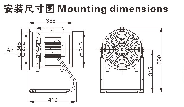Factory Direct Sales Axial Flow Fan High Speed Aluminum Blade Industrial Portable Ventilating Exhaust Axial Flow Fan