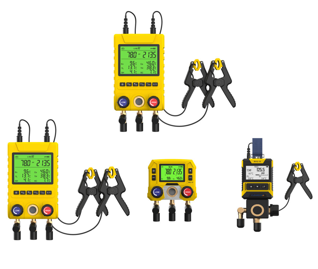 HVAC Parts Digital Manifold Pressure Gauge Digital Vacuum Pressure Manifold Tester Meter Air Conditioning Pressure Gauge Price