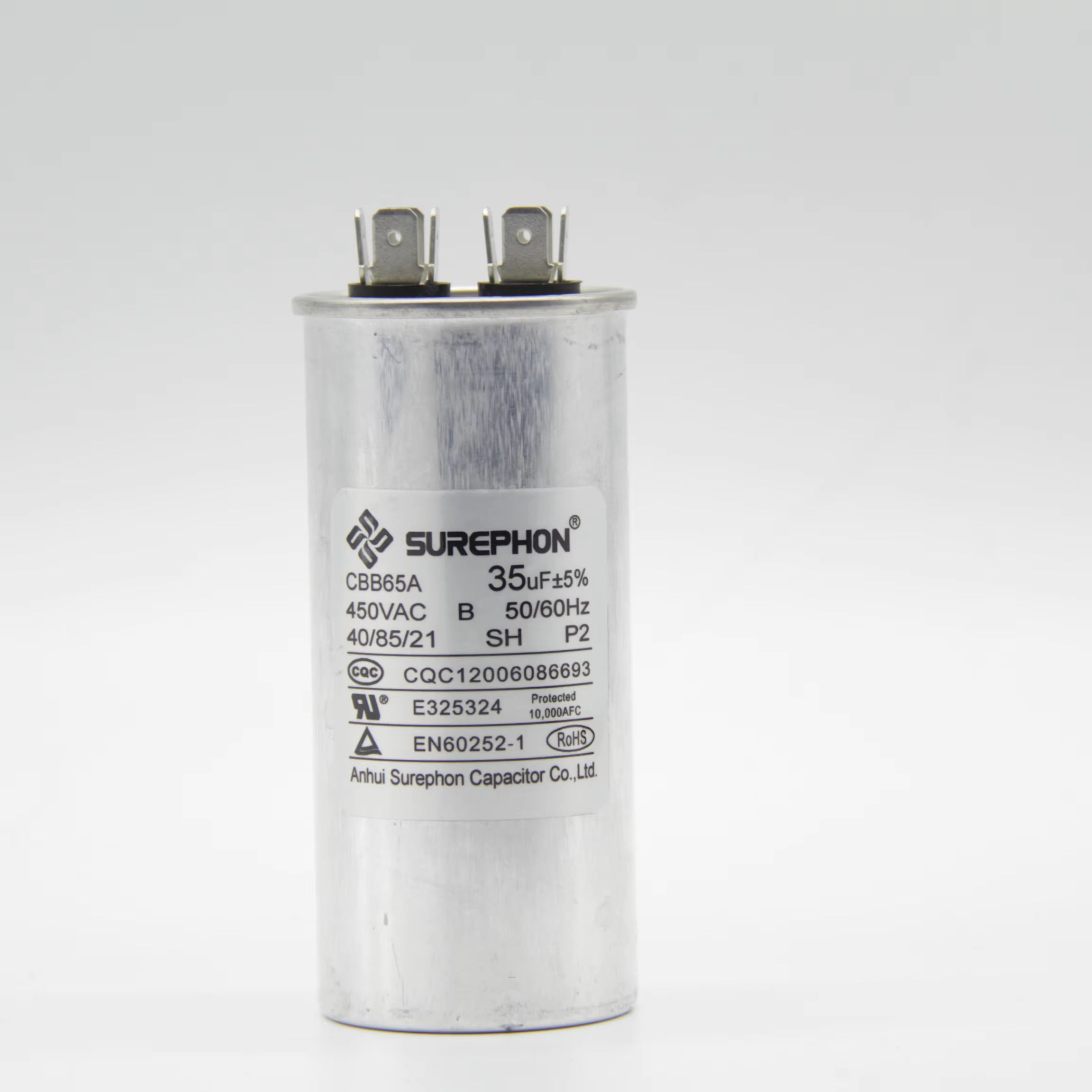 High Quality CBB65 Motor Run Capacitor for AC Air Conditioning Standing Current 370VAC/440VAC Cooling Equipment Capacitor