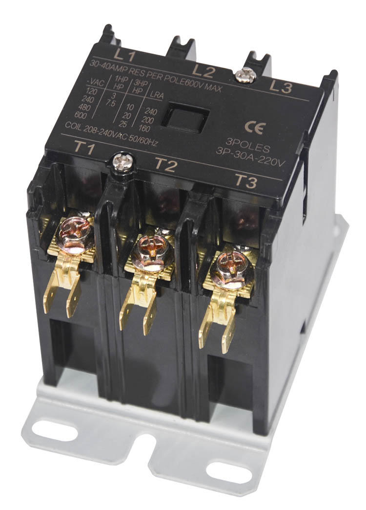 HVAC System Contactor Ac air Pole 2p Definite Purpose Coil 24 Dp 30a for air Conditioner Quality 40a 120 240vac Contactor
