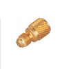 China Hot Sale R410a Brass Adapter 1/4" to 5/16" SAE Charging Hose Vacuum Pump Valve Connector Copper Fittings Brass