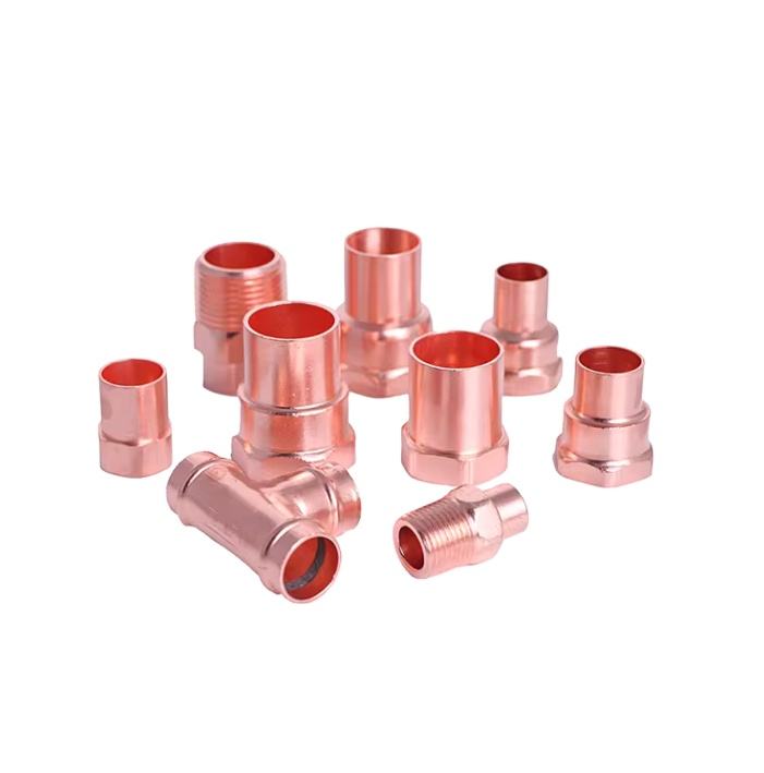 High Quality HVAC Copper Pipe Factory Wholesale Fitting Press Copper Fittings Coupling Reducer Elbow for Plumbing Pipe Fittings