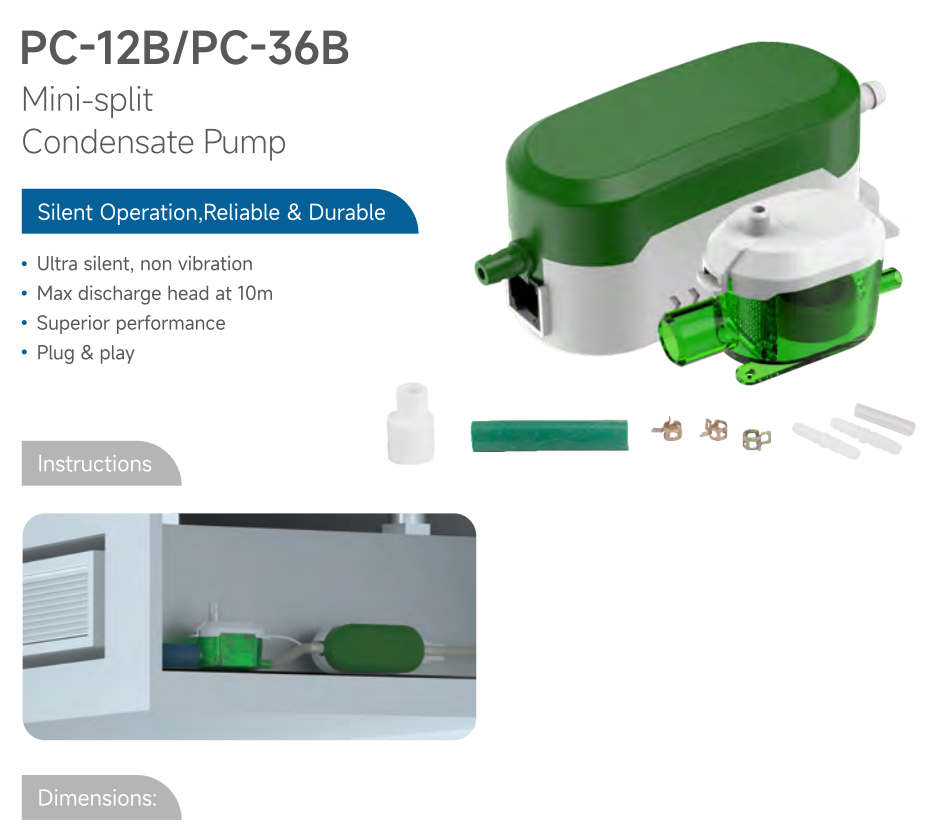 Refrigeration Parts Condensate Removal Water Pump