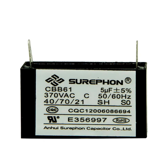 LOW MOQ CBB61 Fan Capacitor 3uf Capacitor Long Life Large Capacitance Aluminum Electrolytic Capacitor for Switching