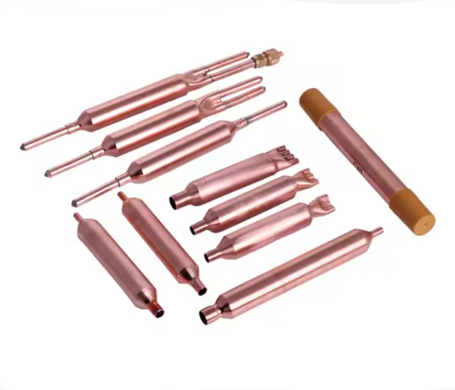 China Factory Hvac Part Good Price Freezer Copper Tube Copper Fitting Filter Drier With Access Valve