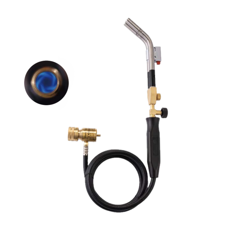 HT-3DSM Self-Igniting Torch with Single Tip/Dual-Tip Switching, Hose and Needle Valve Brass Made HVAC Fixing Hand Torch