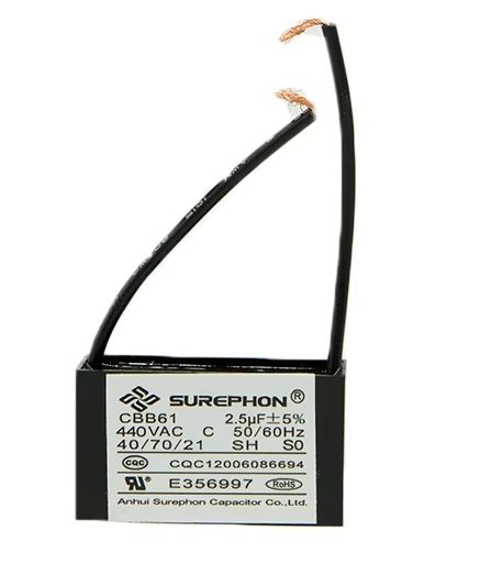 2 Wire Fan Capacitor Compatible With New Tech 4.5Uf 250Vac Cbb61 Capacitor