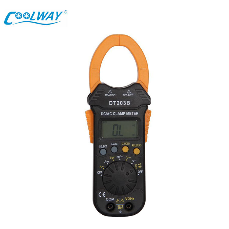 High Quality Coolway DT203 Clamp Adapter AC/DC Current Power LED 45mm Jaw Caliber Digital Clamp Multimeter for Multimetro
