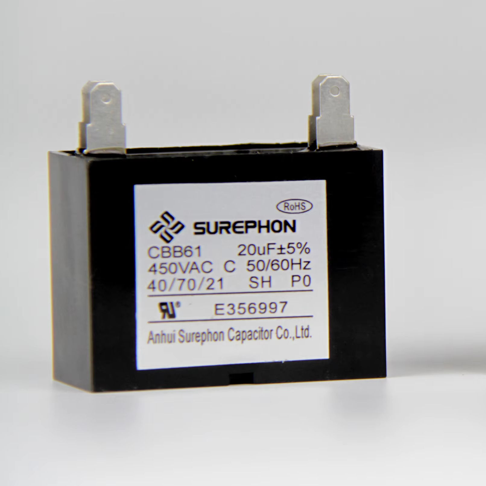 High Quality CBB61 Fan Capacitor 3uf Capacitor Long Life Large Capacitance Aluminum Electrolytic Capacitor for Switching