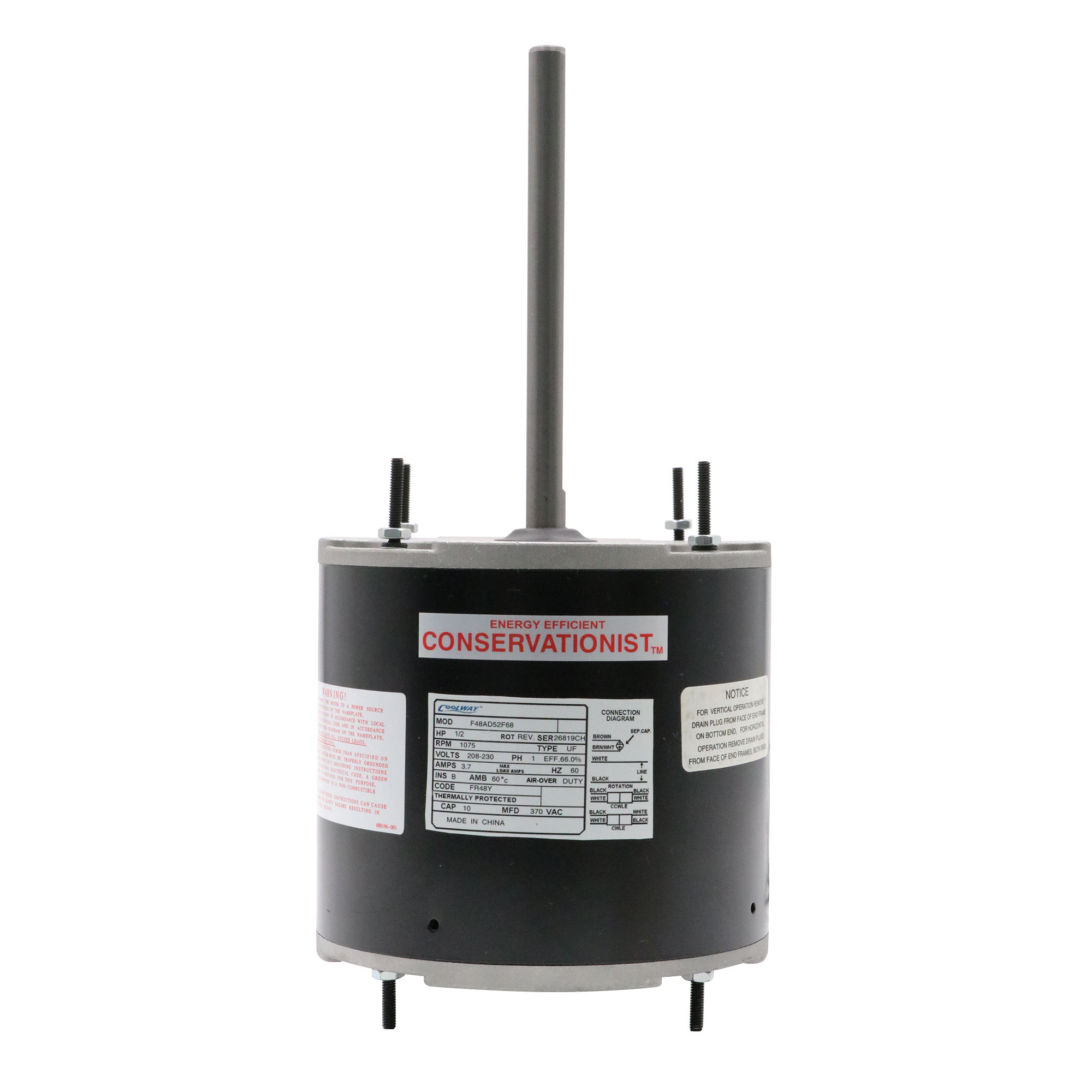 High Speed China Supply HVAC Multi HP Condenser AC Air Conditioner Motor Electrical Fan Motor 1/3-1/6HP 208-230V 1075RPM 2 Speed