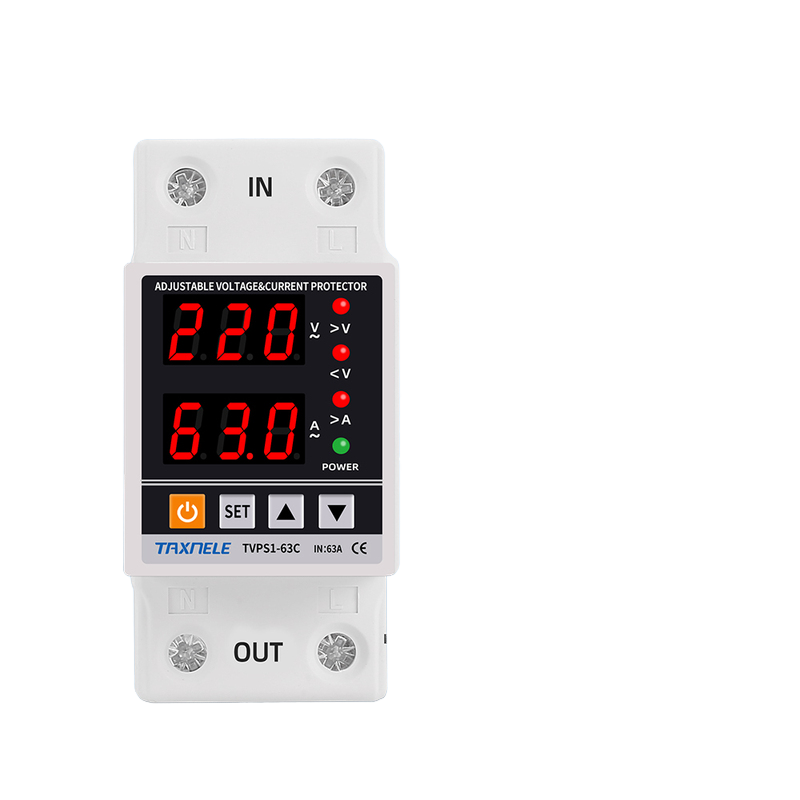 China Factory Wholesale Homeuse 63A Voltage Protector Single Phase Voltage Protector 220V Over Under Voltage Protector