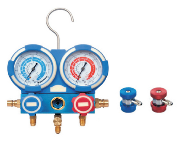 Air Conditioner Refrigerant Double Manifold Set Gauges Set AC Refrigerant Gas Digital
