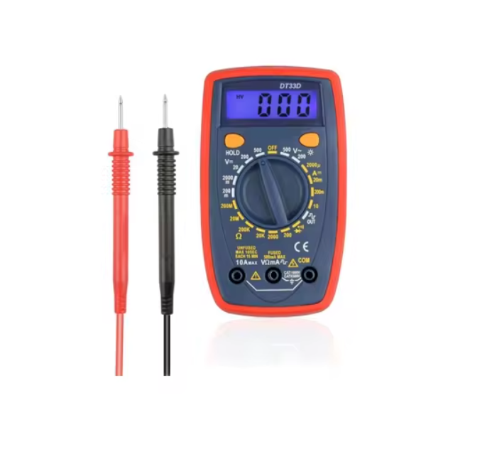 Factory Best Selling Low Price DT33D AC DC Voltage LCD Digital Clamp Multimeter Electronic Tester With Blue Display