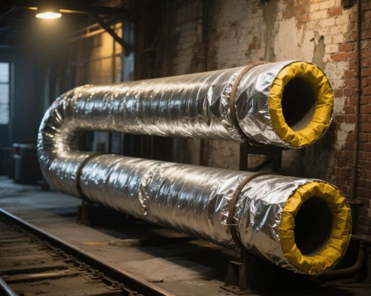 Hot Sale Round Insulated Flexible Duct Aluminum Foil Hose Flexible Pvc Conduit Pipe Insulation Effect Pipe Yellow Cotton