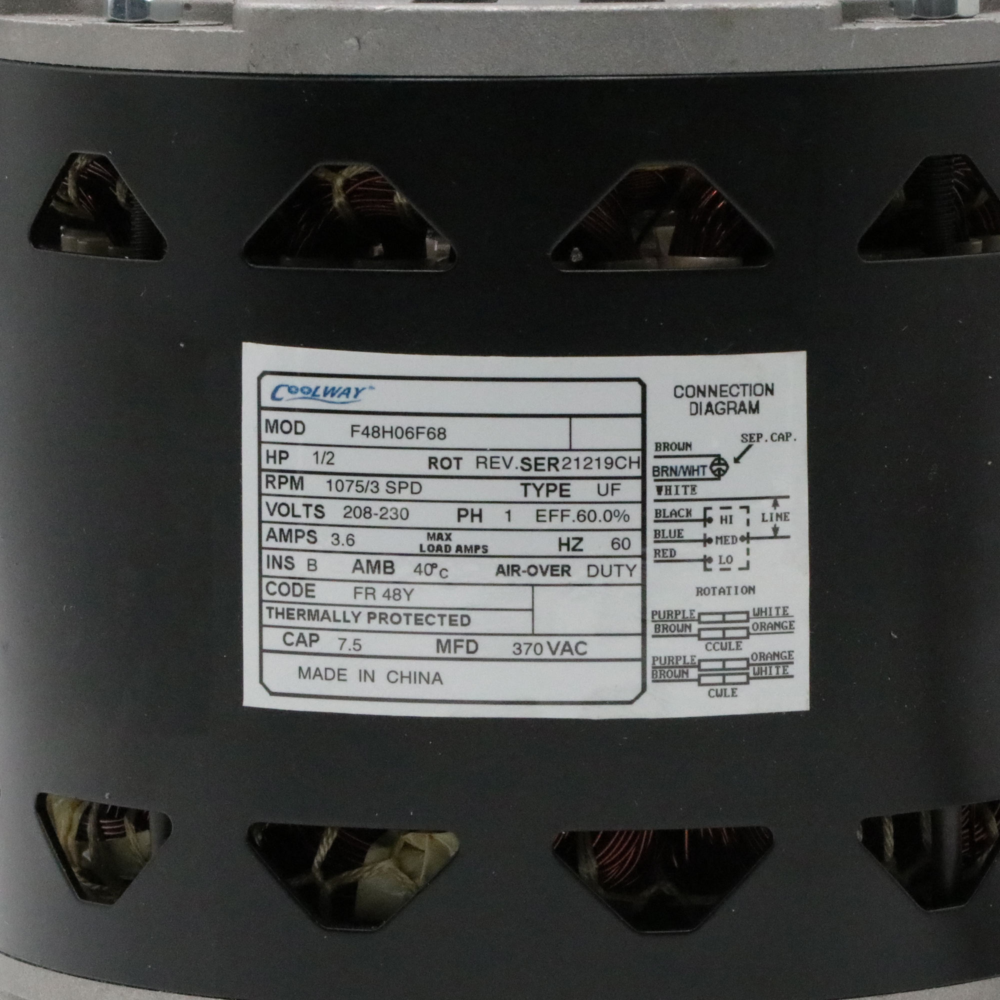 208-230V Capacitor Start Single Phase Motor for AC Split Air Conditioner Fan Motor Air Conditioner Parts Fan Motor